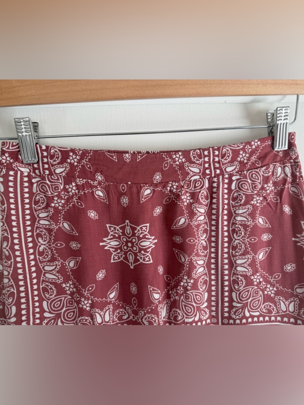 Kiss & Cry Bandana Print Maxi Skirt Size Small Boho Western Rayon A-Line - Picture 10 of 16